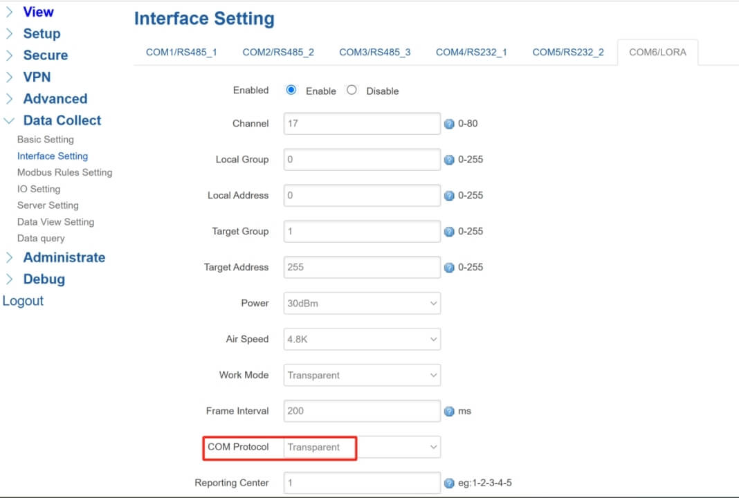 Bivocom TG452 LoRa Gateway WEB UI 10