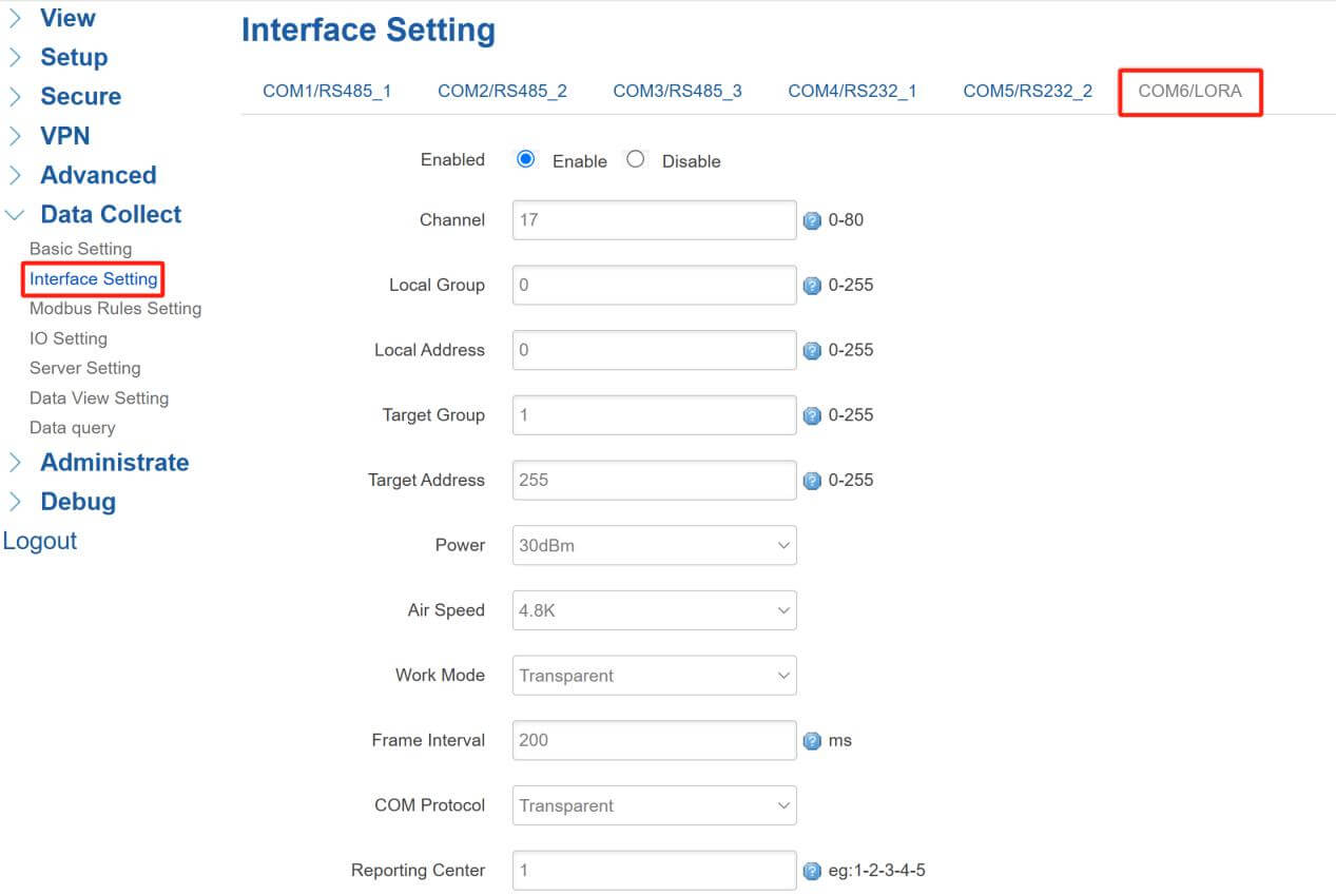 Bivocom TG452 LoRa Gateway WEB UI 2